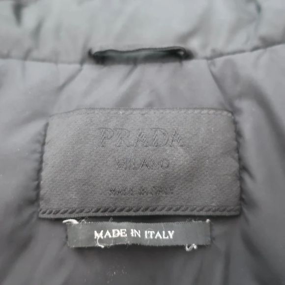 Prada Multi-Pocket Jacket Black Leather-Trim Nylon Size Small - Picture 8 of 10